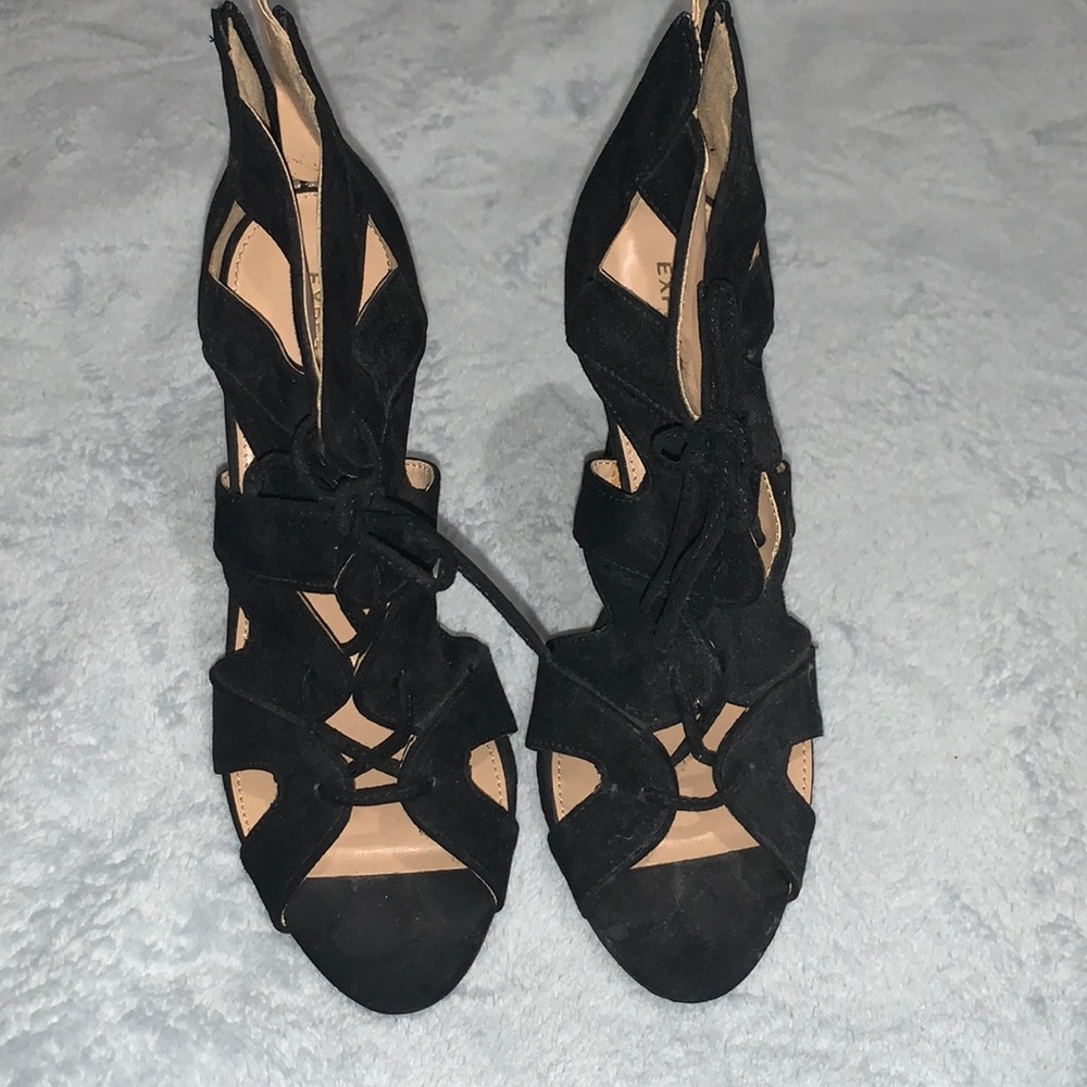 Faux Suede black stilettos